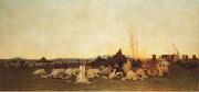 Gustave Guillaumet Evening Prayer in the Sahara Spain oil painting artist